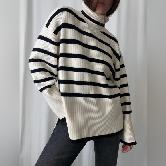 SYLVIE STRIPED SWEATER π β In Cream - Picture 5 of 10